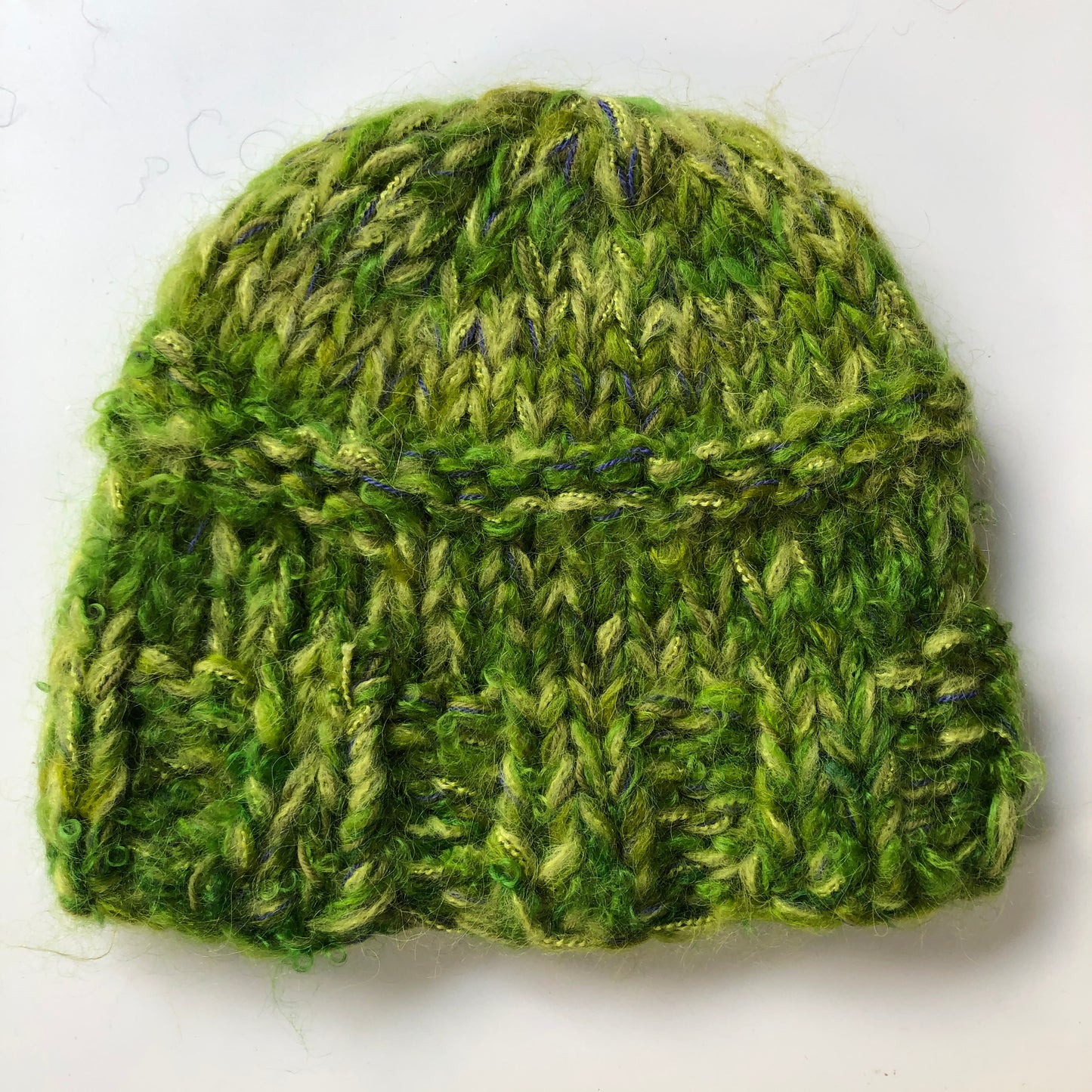 Short Mohair Cap - Mossy Green