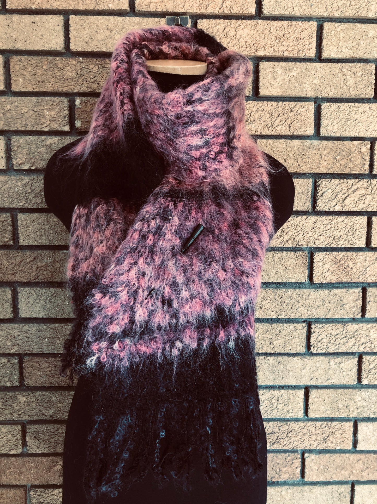 Traditional Scarf - Pink with Black