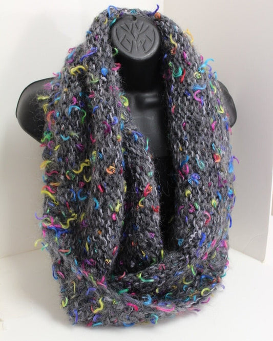 Loop Shawl with Pin - Pewter