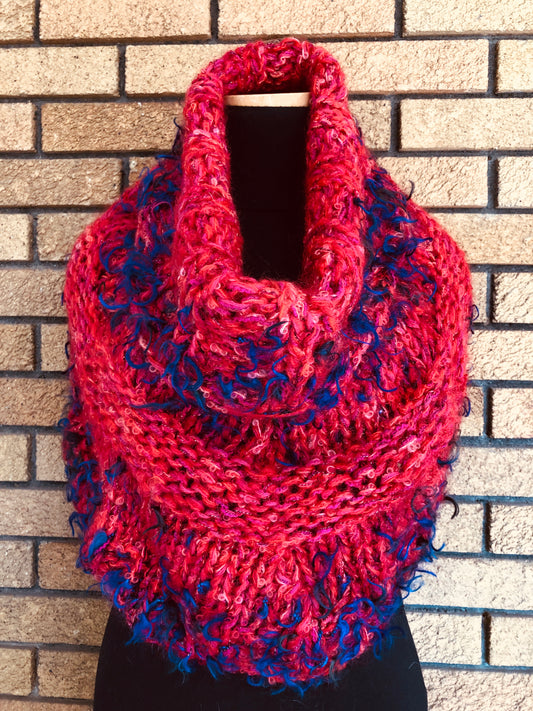 Cowl - Red with Navy Flags
