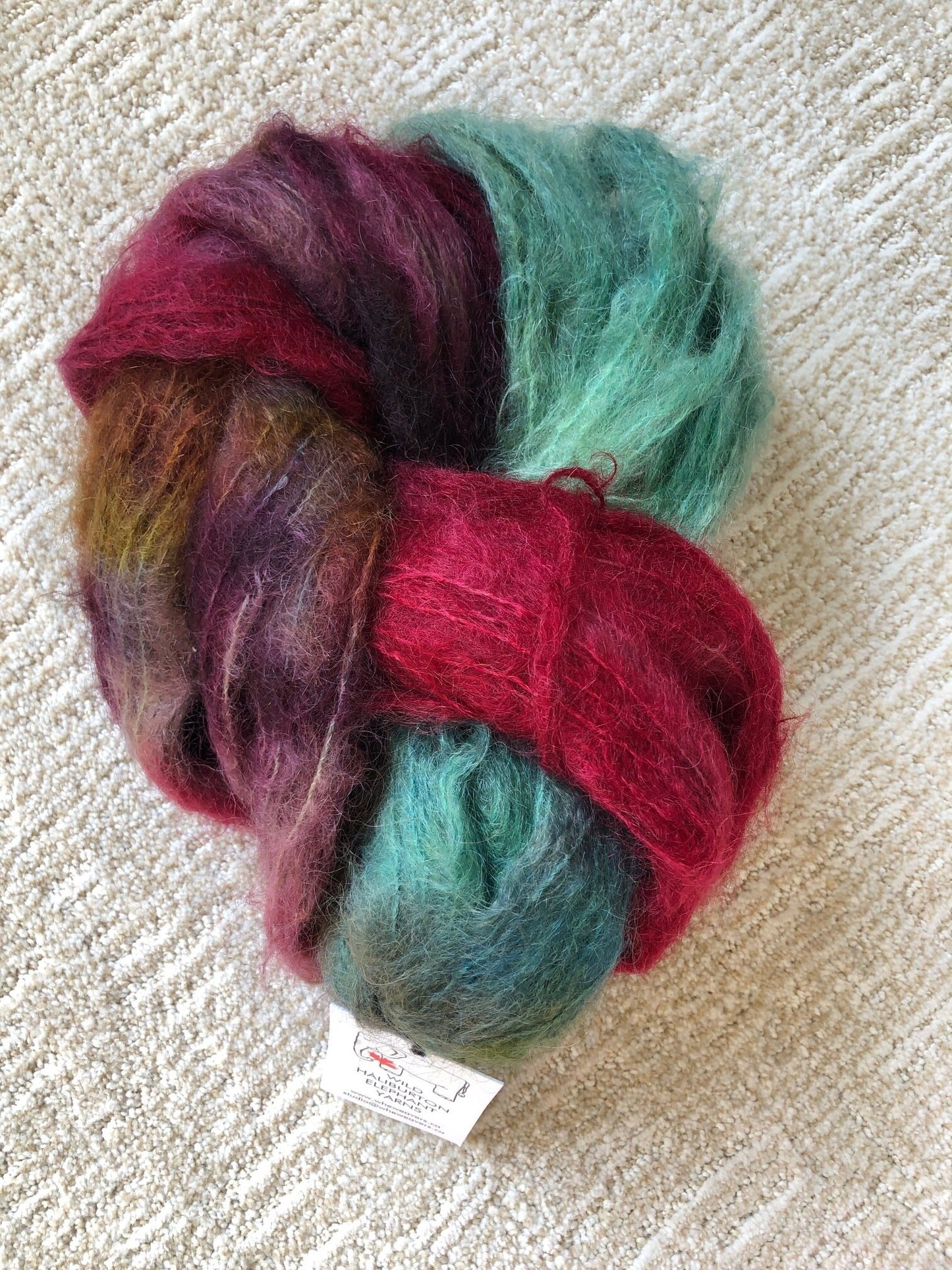 Kid Mohair Brushed - Cranberry Seafoam