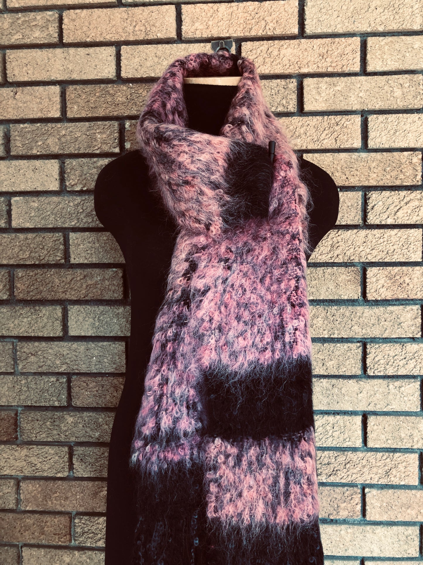 Traditional Scarf - Pink with Black