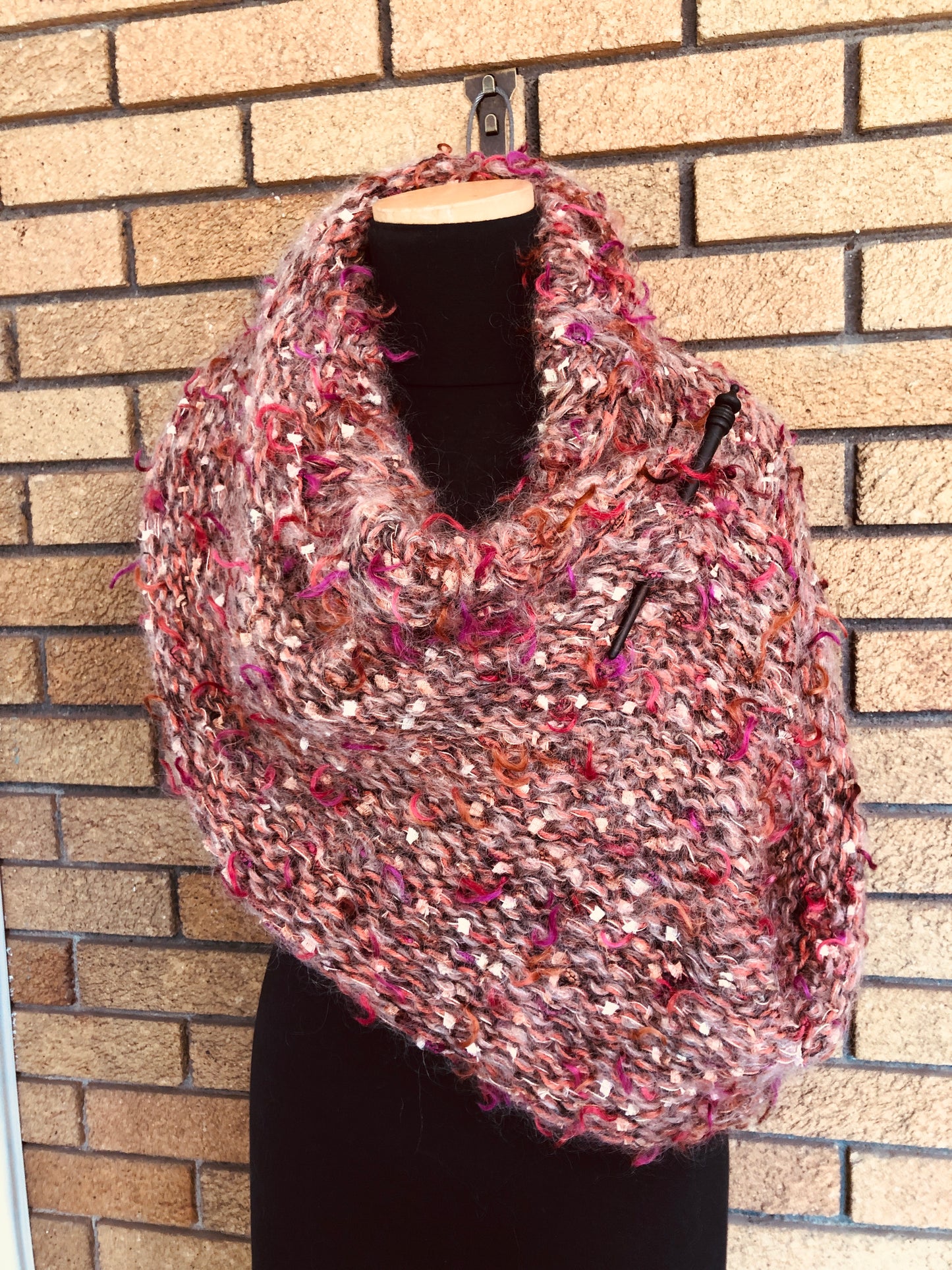 Loop Shawl with Pin - Copper Flagged