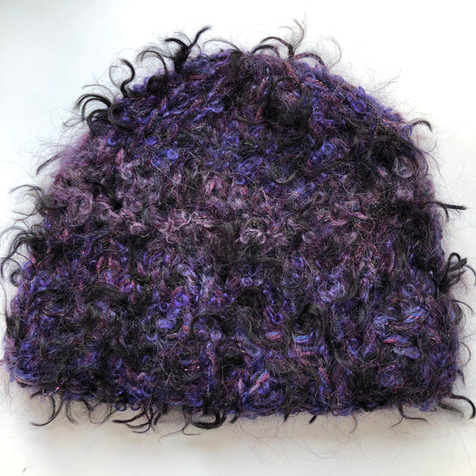 Short Mohair Cap - Dark Violet